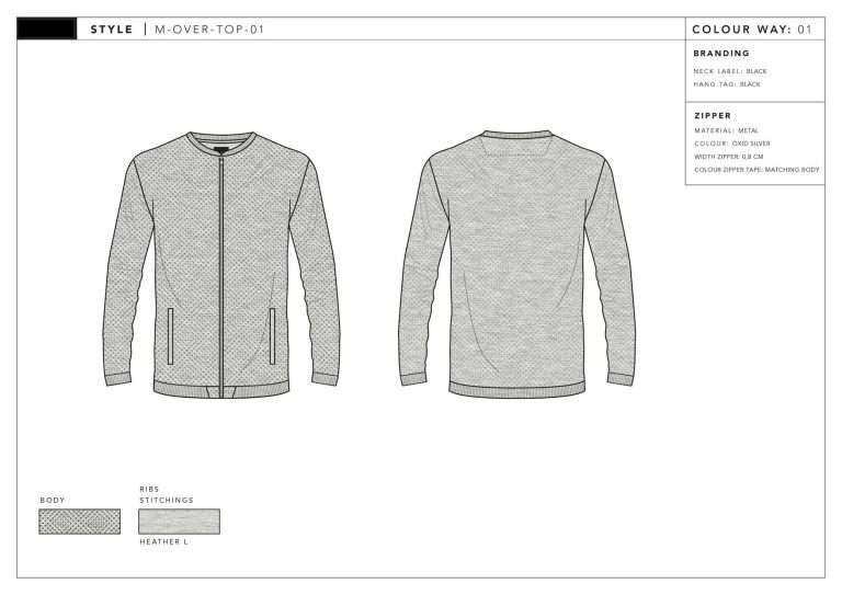 A grey zipped sweat shirt for men