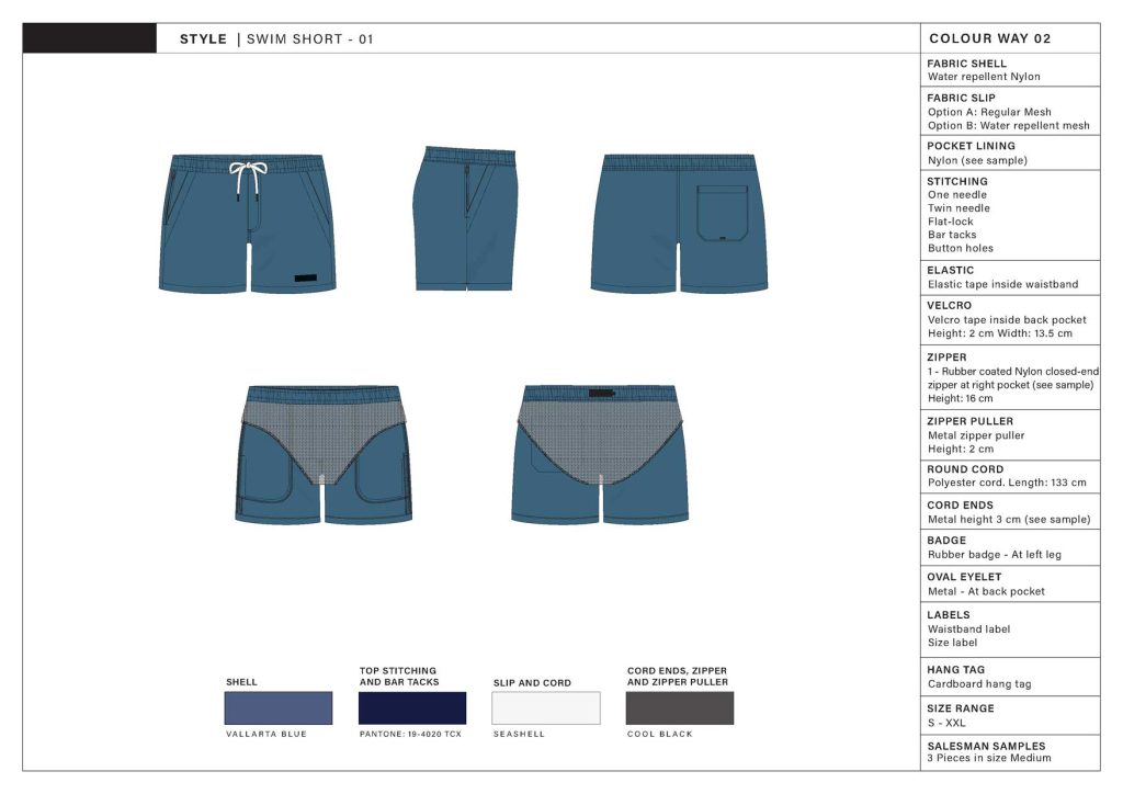 A tech pack for a surf short