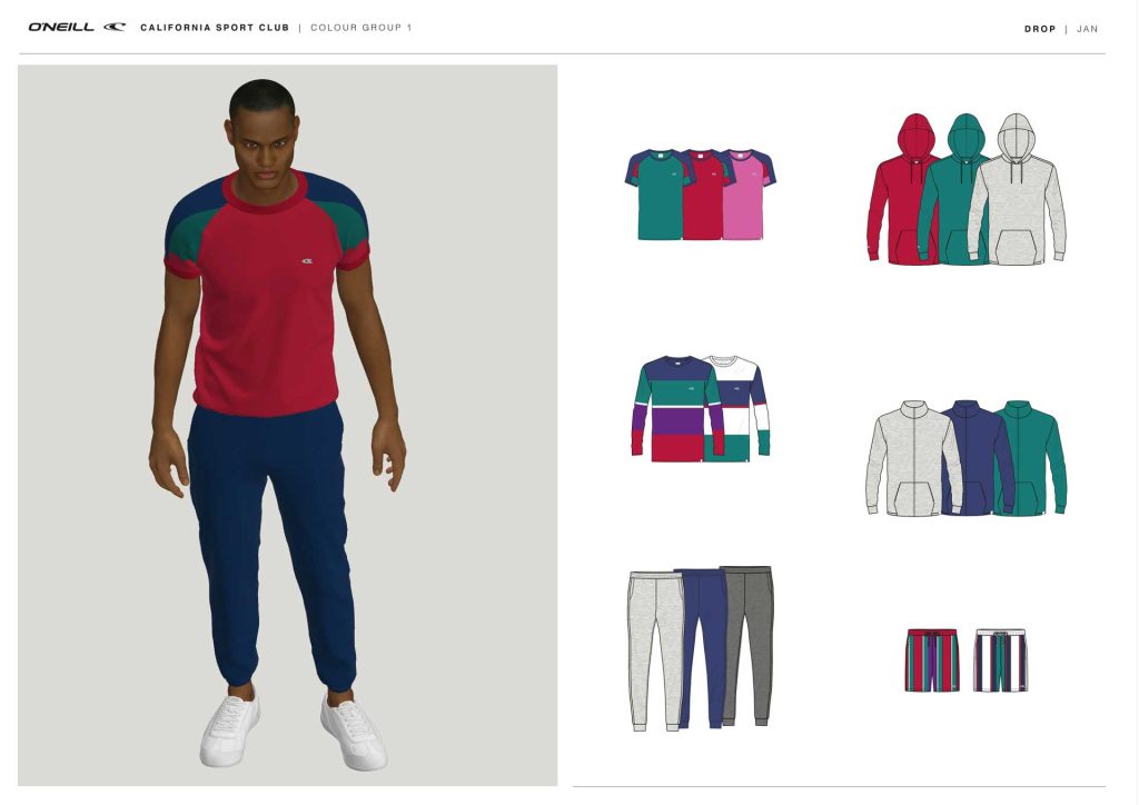 3d-fashion-illustration-of-african-american-young-man-wearing-a-colour-block-t-shirt-and-a-slim-jogger