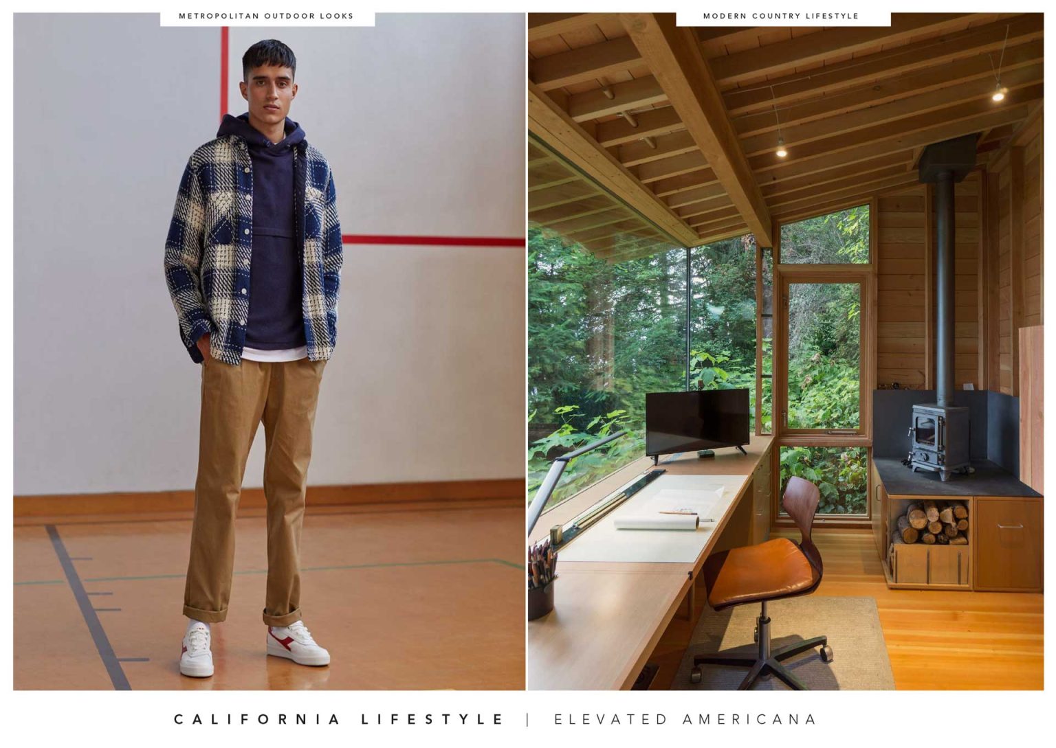 A mood board for a casual wear line for men