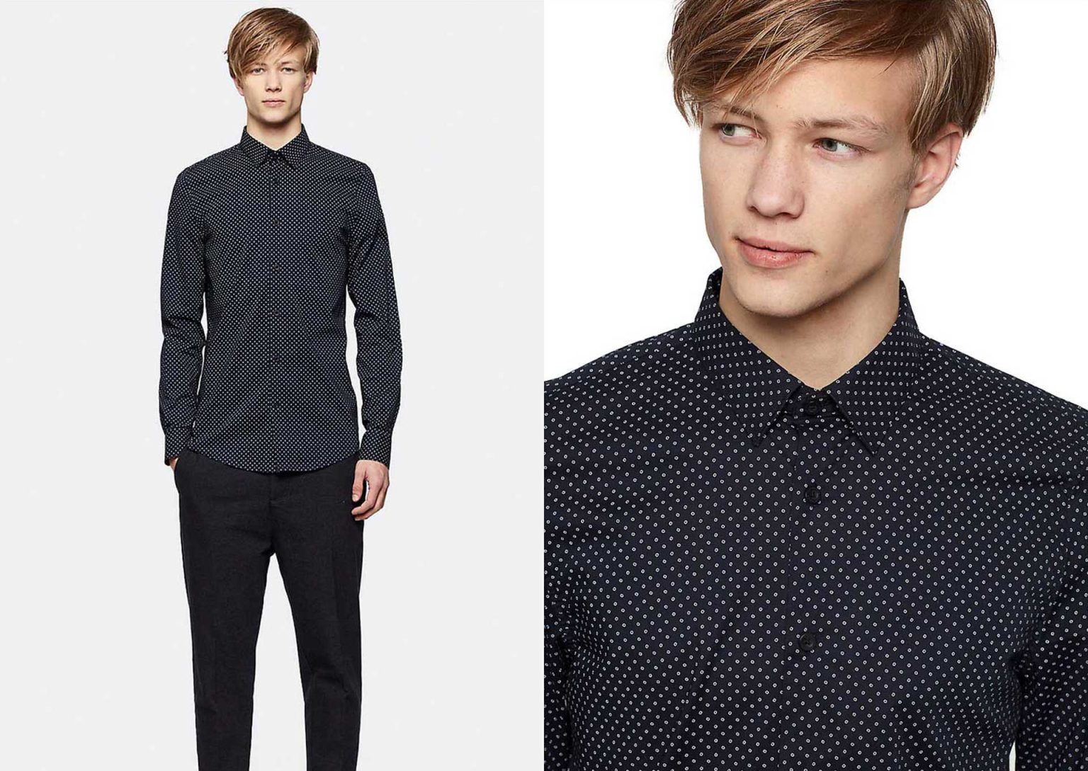 Shirt designs for a semi-dressed menswear line